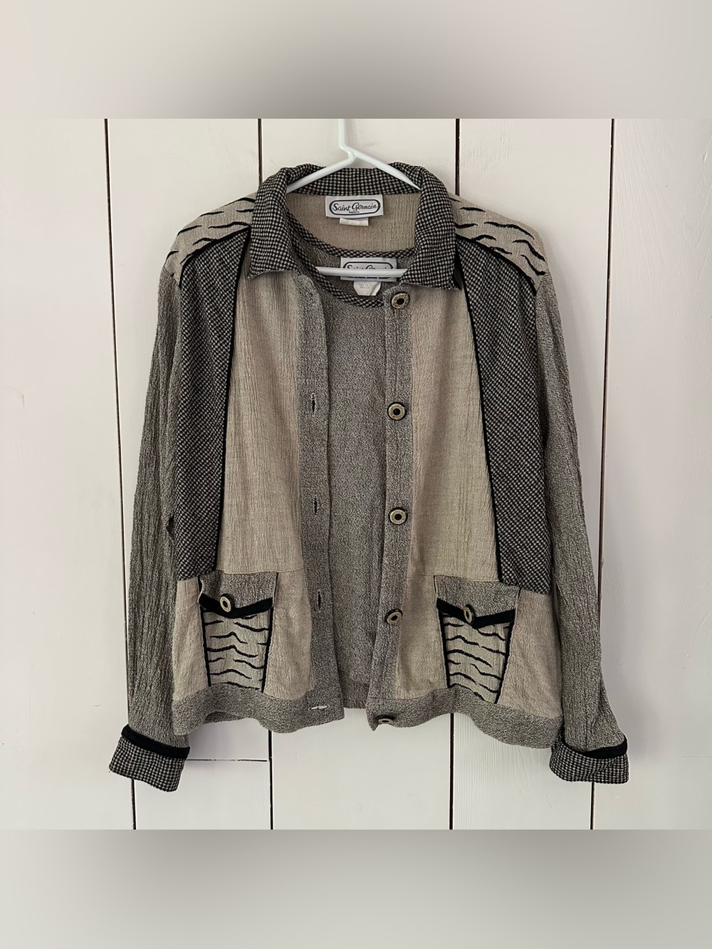 VTG 80s 90s Saint Germain Paris 3 Pc Set Skirt, Jacket & Top Sz L & XL - Picture 8 of 16